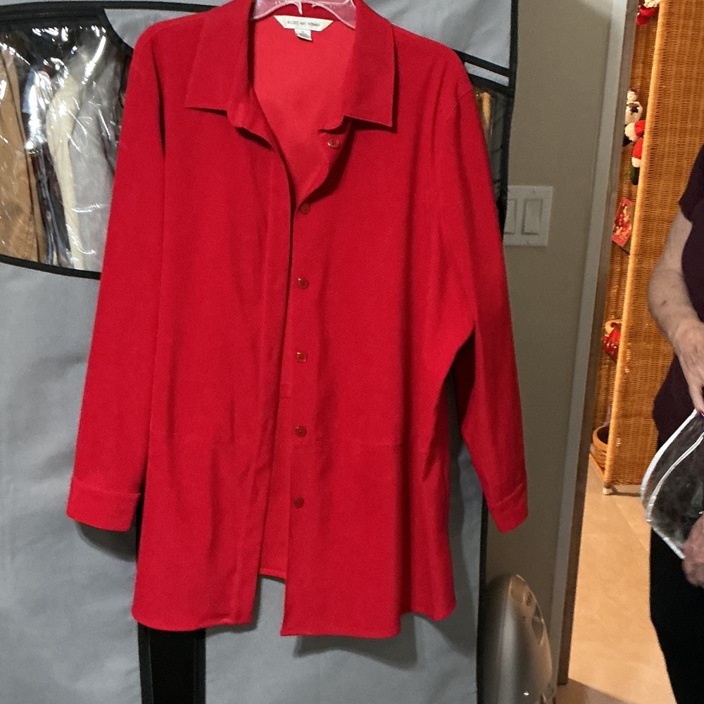 August Max Red Button Down Shirt - image 1